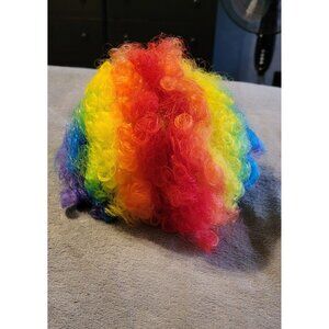 *Adult Rainbow Colored Clown Wig*